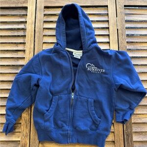 Sunriver Resort Logo Kids Navy Blue Zip-Up Hoodie Unisex Boys Girls Small 6/8